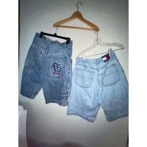 Vintage Tommy Jeans & FUBU FB Sport Denim Shorts jorts Mens 36 Baggy 90s Y2K lot